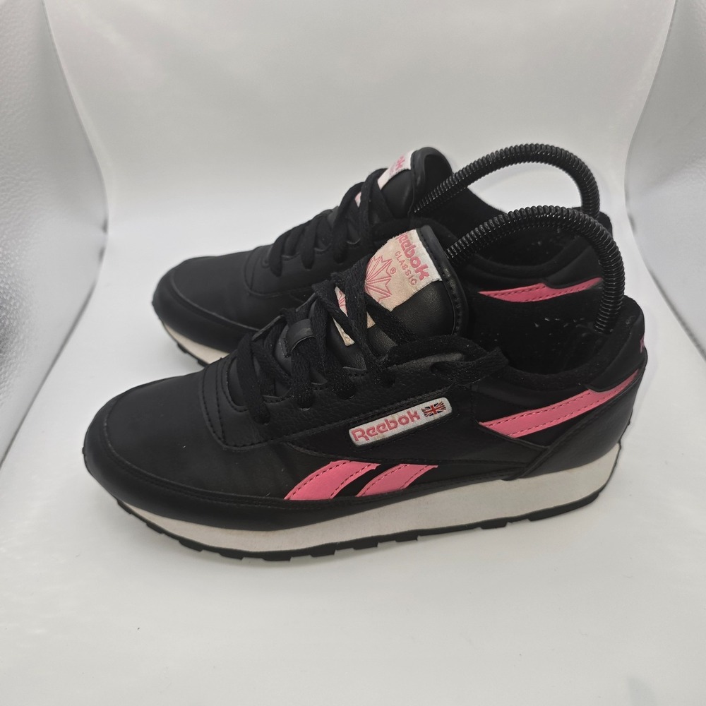 Reebok Classic Rewind Run Women's Leather Black Pink Size 7